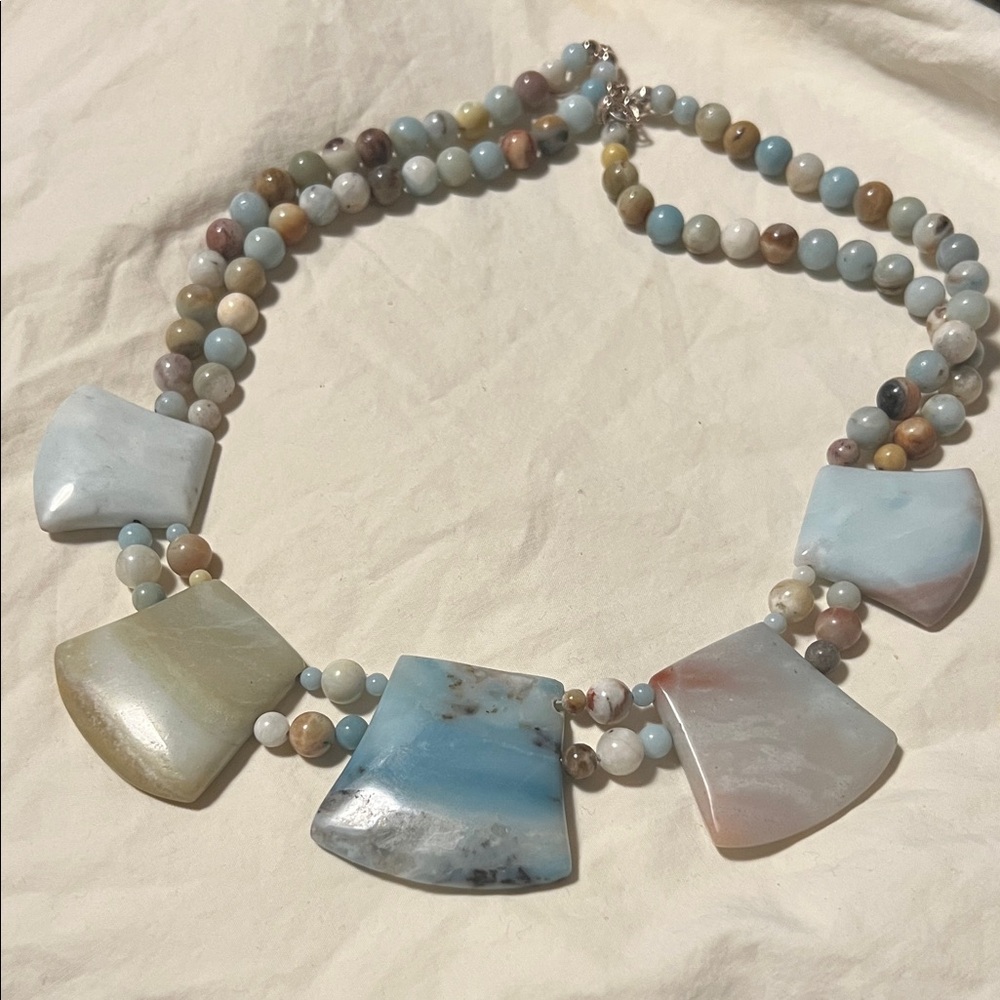 Jay King Bold Amazonite Stone Statement Necklace 18-21”